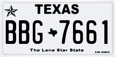 TX license plate BBG7661