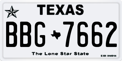 TX license plate BBG7662