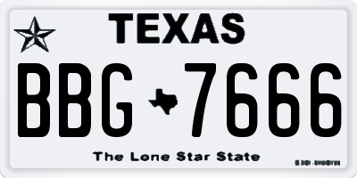 TX license plate BBG7666