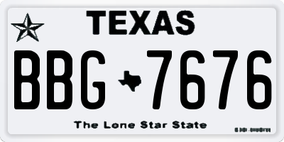 TX license plate BBG7676