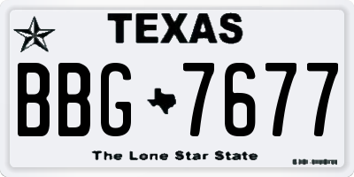 TX license plate BBG7677