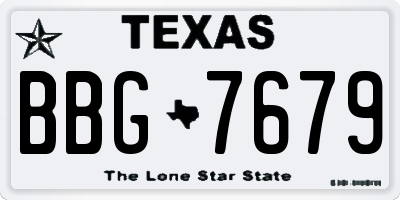 TX license plate BBG7679