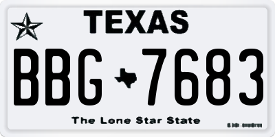 TX license plate BBG7683