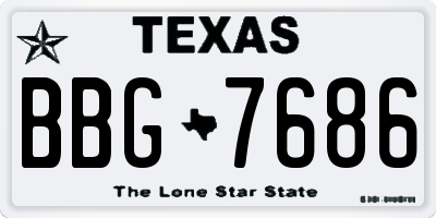 TX license plate BBG7686