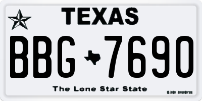 TX license plate BBG7690