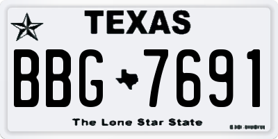 TX license plate BBG7691