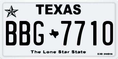 TX license plate BBG7710