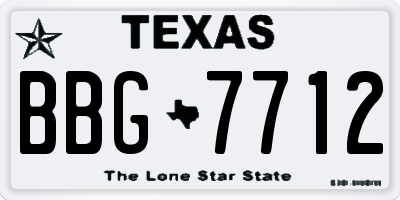 TX license plate BBG7712