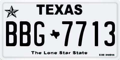 TX license plate BBG7713