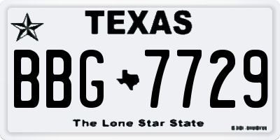 TX license plate BBG7729