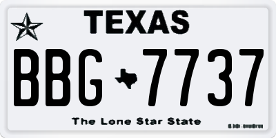TX license plate BBG7737