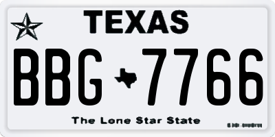 TX license plate BBG7766