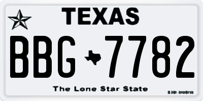 TX license plate BBG7782