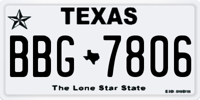 TX license plate BBG7806