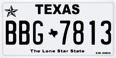 TX license plate BBG7813