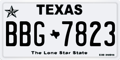 TX license plate BBG7823