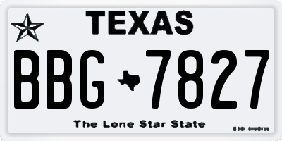 TX license plate BBG7827