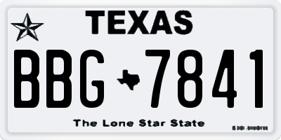 TX license plate BBG7841