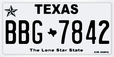 TX license plate BBG7842