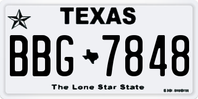 TX license plate BBG7848