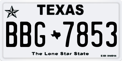 TX license plate BBG7853