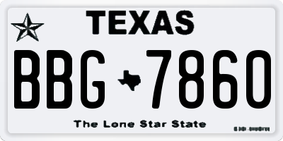 TX license plate BBG7860