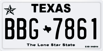 TX license plate BBG7861