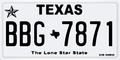 TX license plate BBG7871