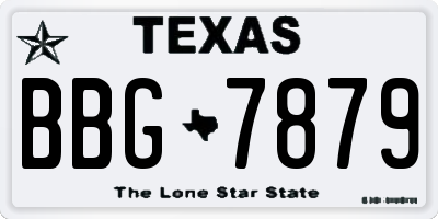 TX license plate BBG7879