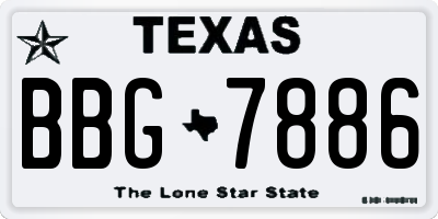 TX license plate BBG7886