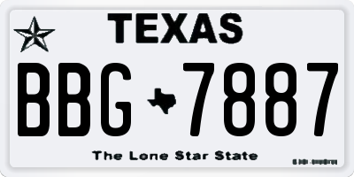 TX license plate BBG7887