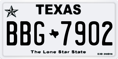 TX license plate BBG7902
