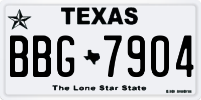 TX license plate BBG7904