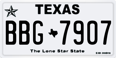 TX license plate BBG7907