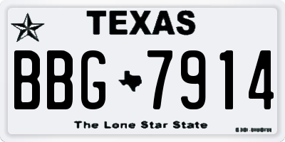 TX license plate BBG7914