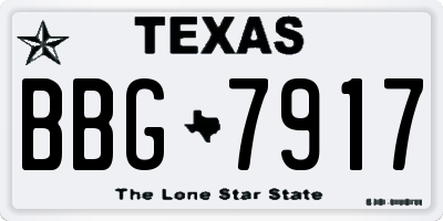 TX license plate BBG7917