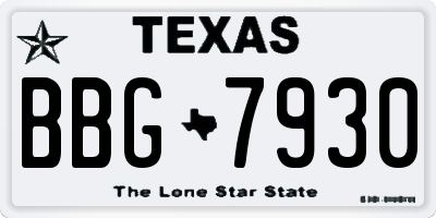 TX license plate BBG7930