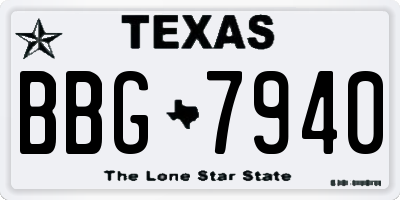 TX license plate BBG7940