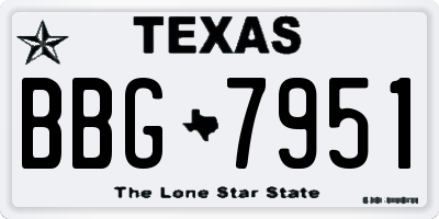 TX license plate BBG7951