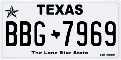 TX license plate BBG7969