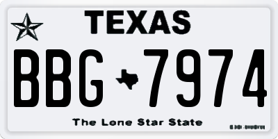 TX license plate BBG7974