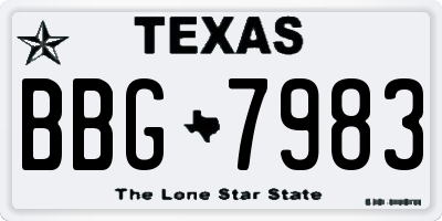 TX license plate BBG7983