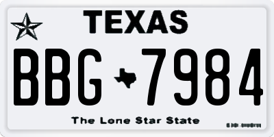 TX license plate BBG7984