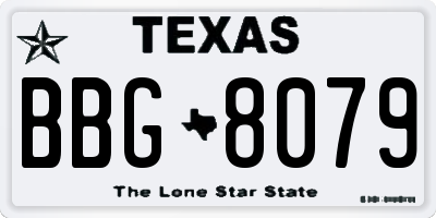 TX license plate BBG8079
