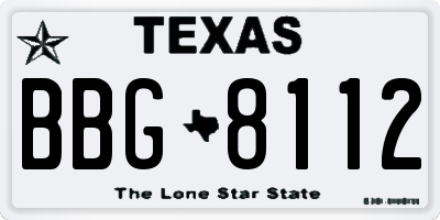 TX license plate BBG8112