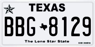 TX license plate BBG8129