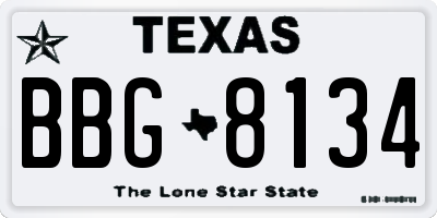 TX license plate BBG8134