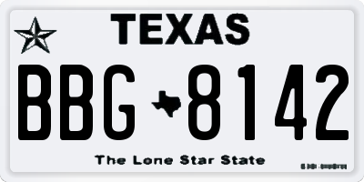 TX license plate BBG8142
