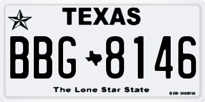 TX license plate BBG8146