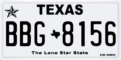 TX license plate BBG8156